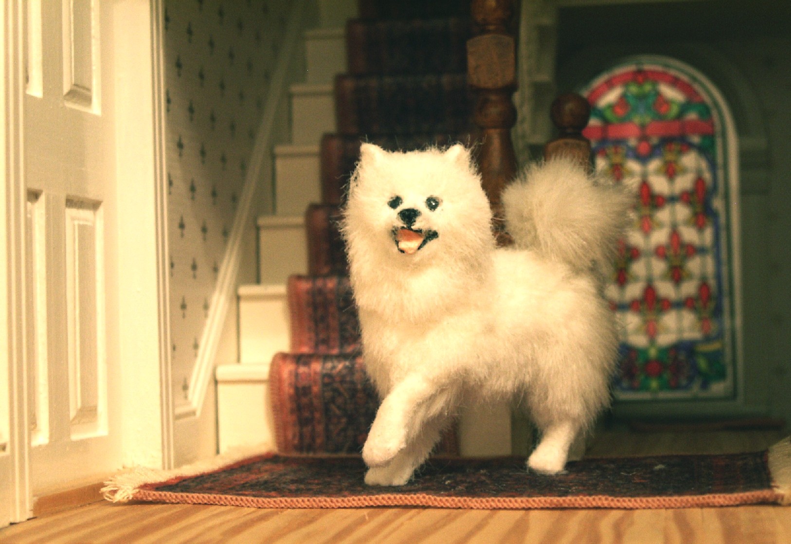 Dolls house Samoyed dog