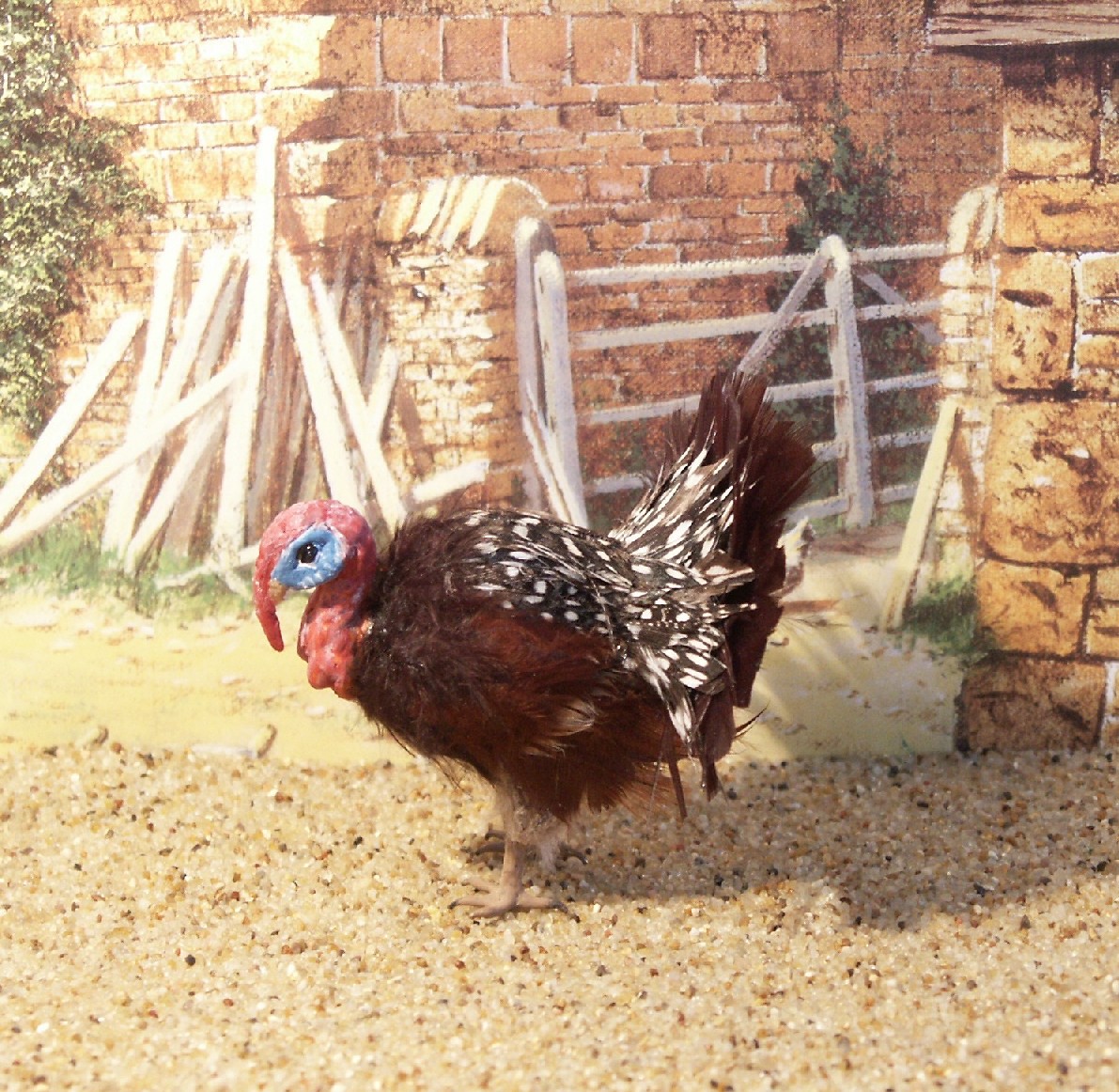 Feathered turkey for the dolls house