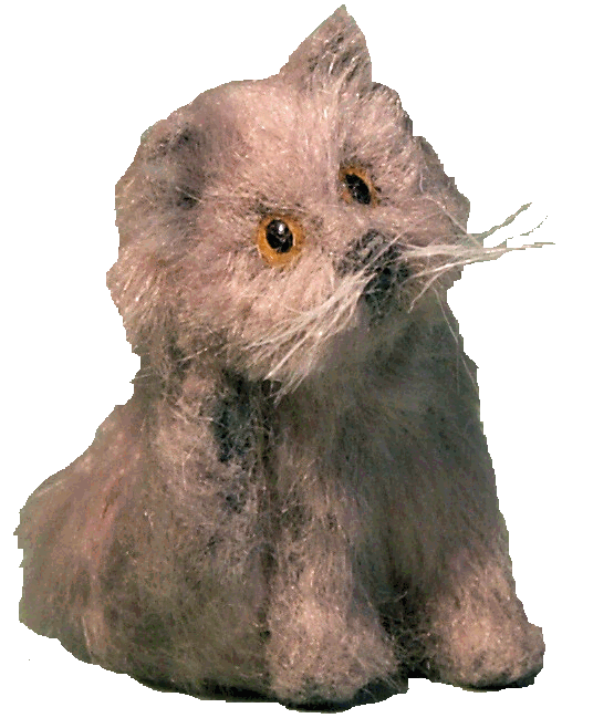Dolls house grey persian cat