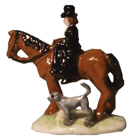 Lady riding side saddle ornament for the dolls house