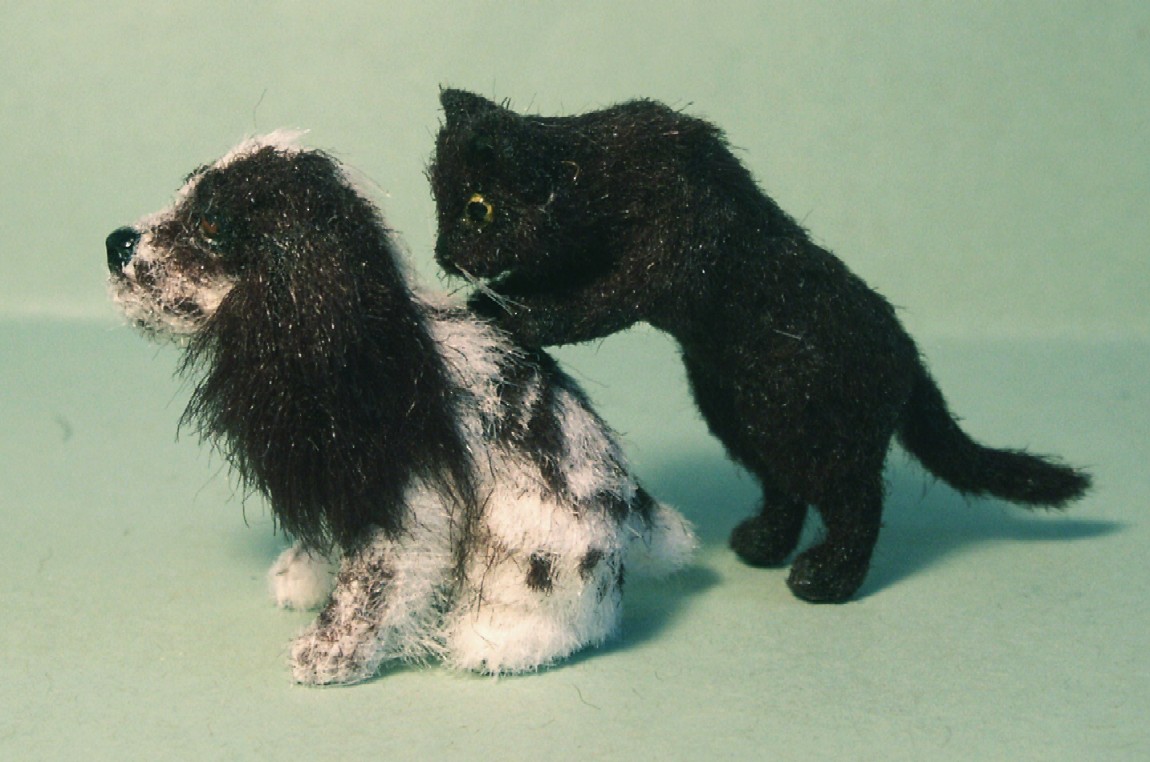 Dolls house dog and cat